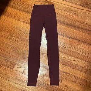 Lululemon Wunder Under Leggings High Waisted 25” Wine Color
